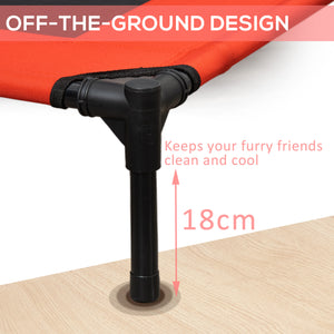 Elevated dog bed, red