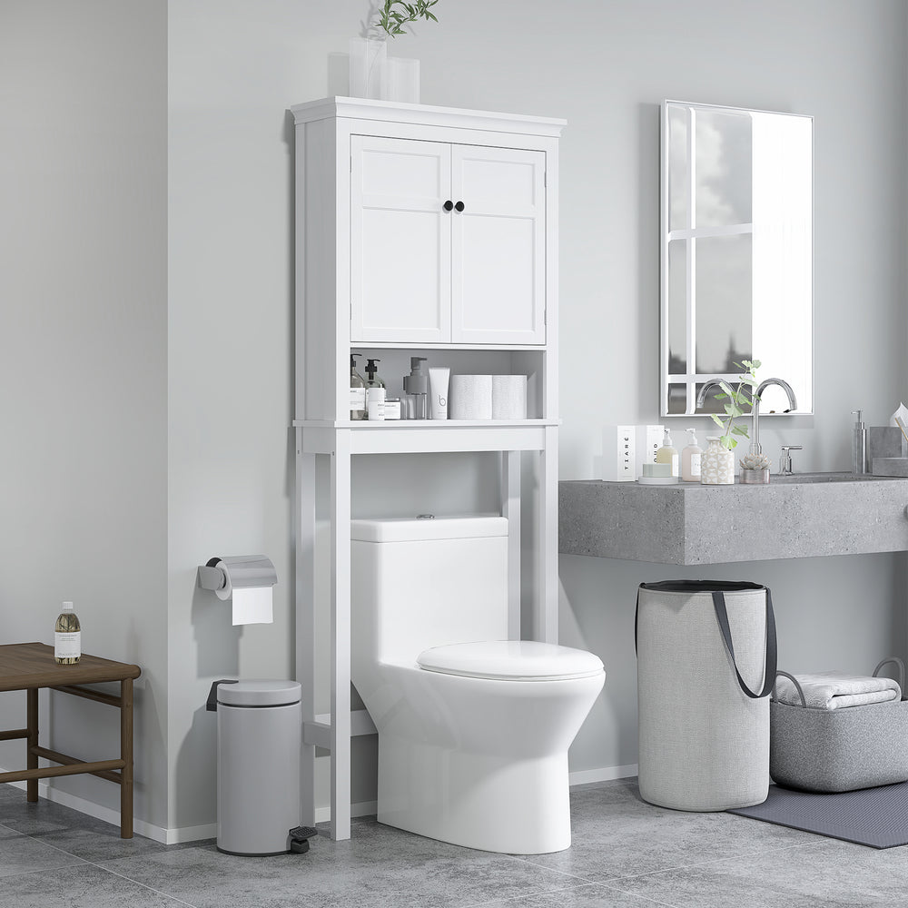 3-Tier Bathroom Storage Cabinet with Adjustable Shelf, White