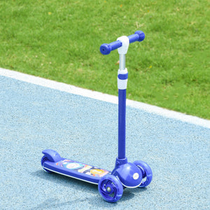 3-wheeled scooter with adjustable height, LED light, blue