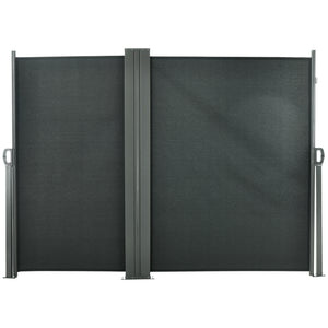 Retractable double side awning, grey