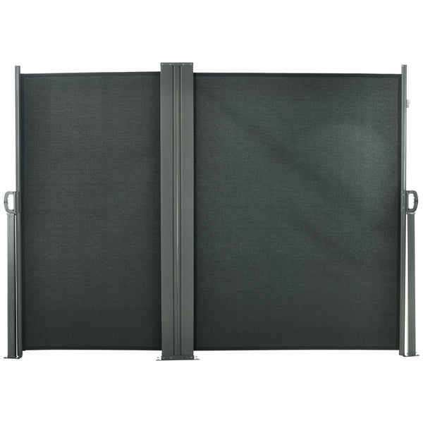 Retractable double side awning, grey
