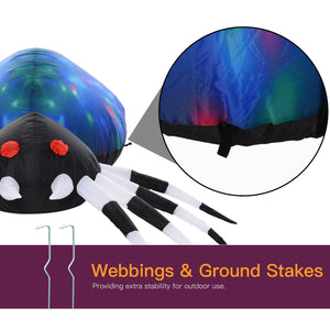 Halloween Giant Scary Inflatable Spider 1.5m Airblown with LED Lights