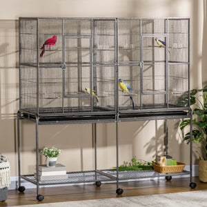 Extra Large 64" Metal Bird Cage with Rolling Stand