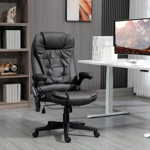 Massage and heating office chair in faux leather