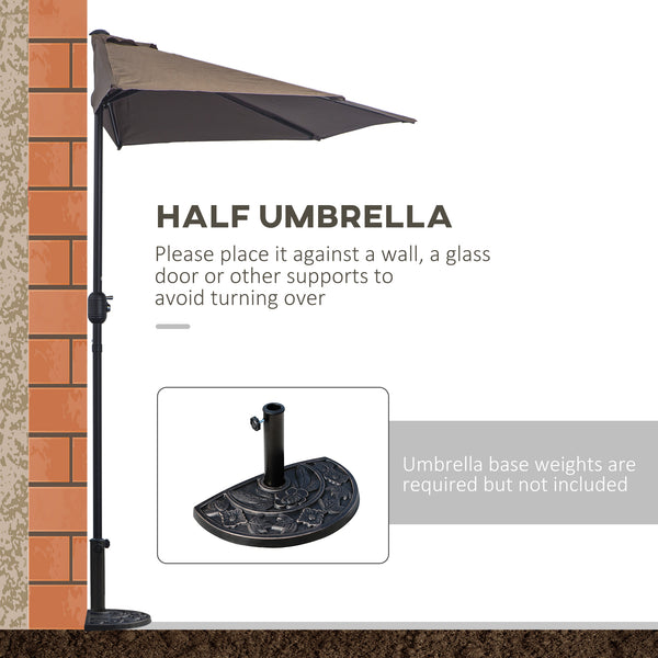 9-foot half-round parasol, coffee color 