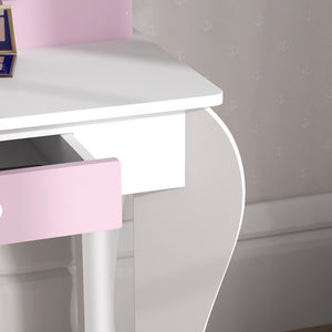 Unicorn Dressing Table with Stool, Mirror, Drawer and Storage Boxes, White