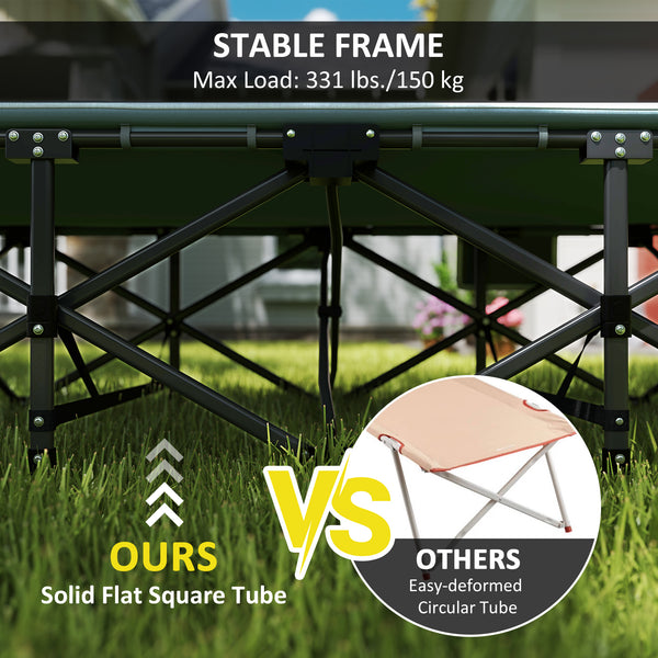 67cm Wide Folding Bed for Adults with Cushion, Storage Pocket, Max Load 150kg, Grey