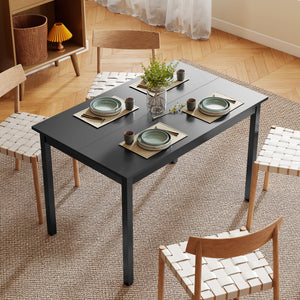Country-style dining table, pine frame, black