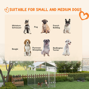 Heavy-duty galvanized steel kennel with UV-resistant roof