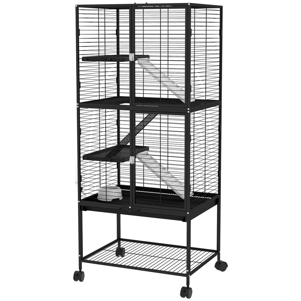 Small animal rolling cage, black
