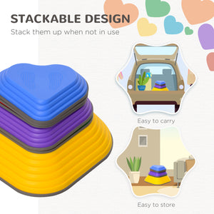Set of 6 non-slip stacking stones for children, heart-shaped
