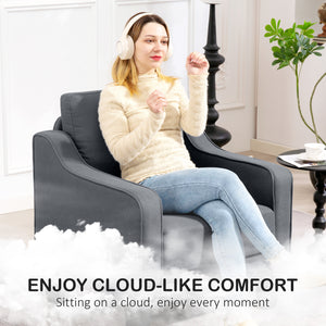 Modern accent chair with pocket springs, anthracite grey