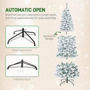 6ft Pre-Lit Slim Artificial Christmas Tree with Warm White LED Lights