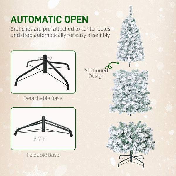 6ft Pre-Lit Slim Artificial Christmas Tree with Warm White LED Lights