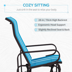 Rocking chair in breathable mesh fabric, brown/blue