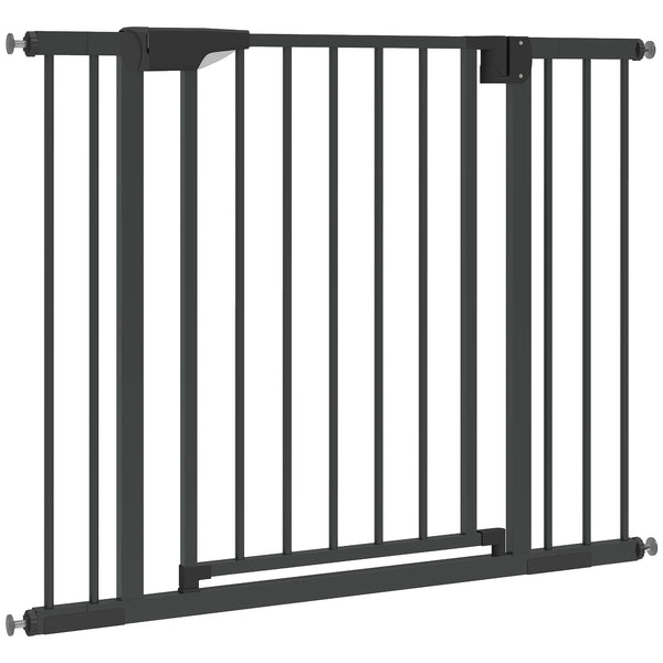 Self-closing safety gate, black