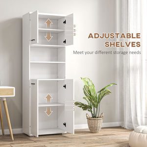 Freestanding bathroom cabinet with open shelves and cupboards, white