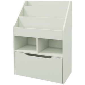 Bookcase with storage drawer for books, green 