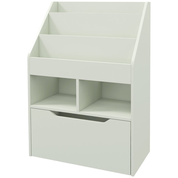 Bookcase with storage drawer for books, green 