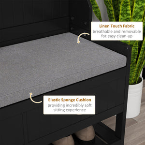 Modern entryway furniture with bench, black