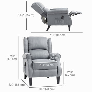 Vibration Massage Recliner Chair with Footrest, Grey