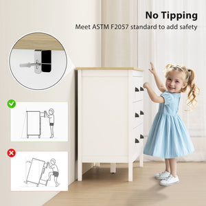 6-drawer chest of drawers with silent slides, white