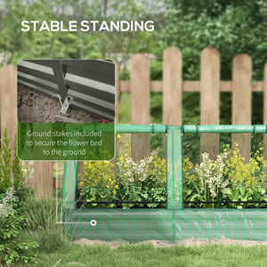 Raised metal planter with integrated mini-greenhouse