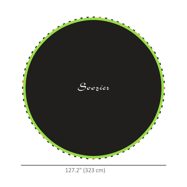 Soozier Trampoline Mat Replacement with Spring Pull Tool and 72 V-Hooks, Fits 12ft Trampoline, Using 5.5" Springs, Green