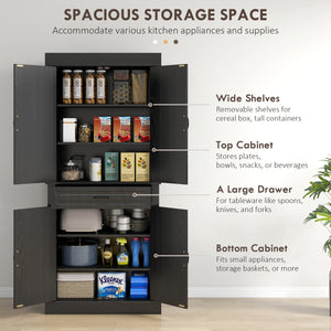 Pantry with 4 doors and 2 cabinets, aged black