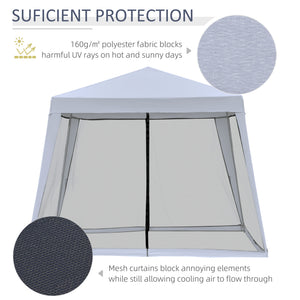 10 x 10 garden tent with mosquito net, grey