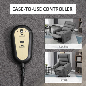 Lift chair for the elderly with footrest, gray