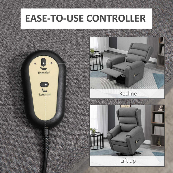 Lift chair for the elderly with footrest, gray