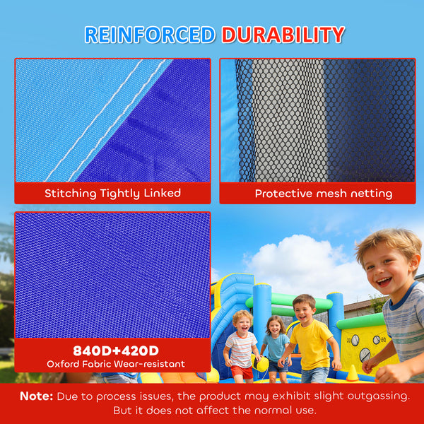 Inflatable bouncy castle for children with slide, ball pit, ball thrower and blower