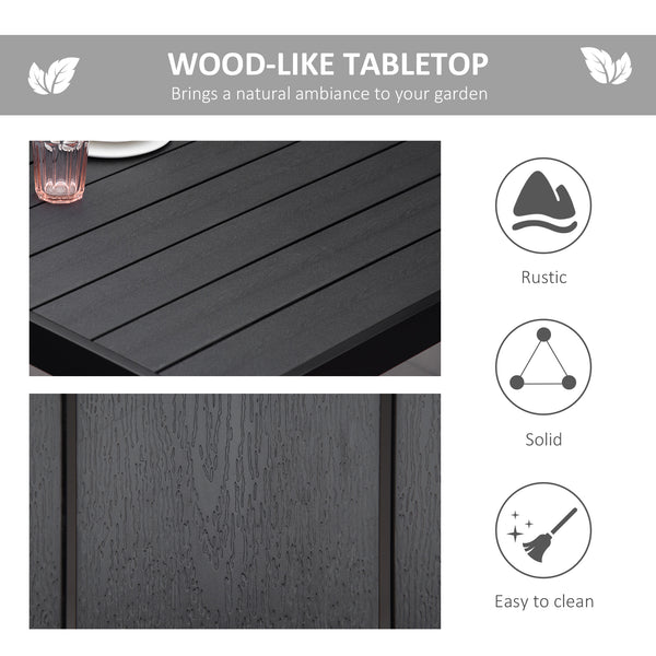 Rectangular aluminum garden table, black