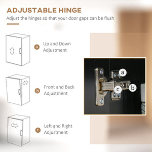 Kitchen buffet with microwave counter, black