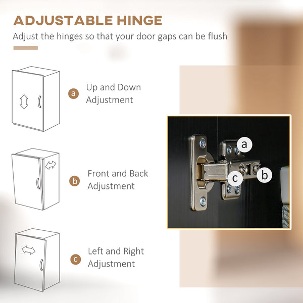 Kitchen buffet with microwave counter, black