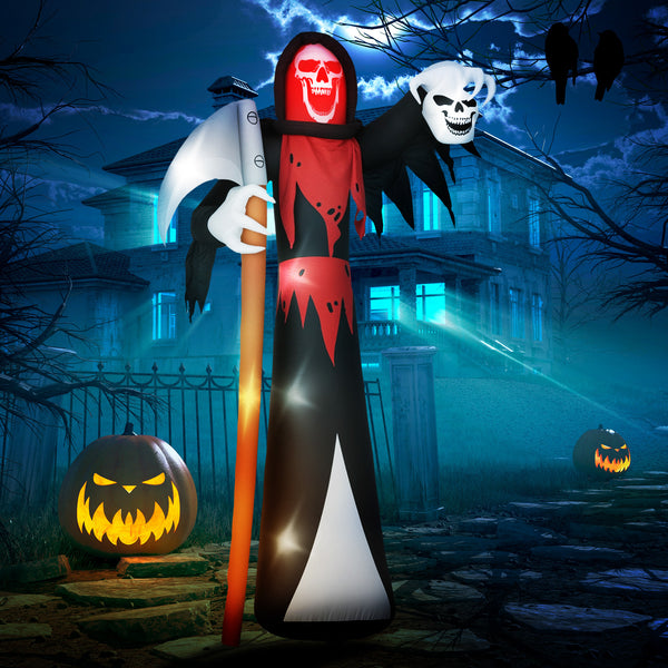 3.6m Inflatable Halloween Grim Reaper with Built-in Lights for Halloween Party