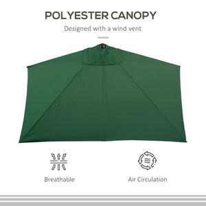 8-foot half-round parasol, green 