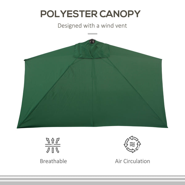 8-foot half-round parasol, green 