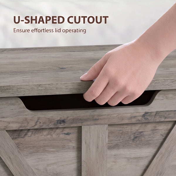 100 L storage bench with locking lid, grey