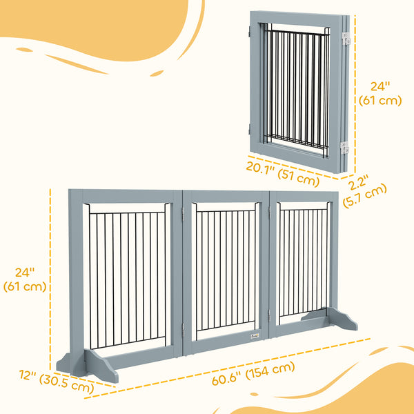 Freestanding Pet Gate, Grey