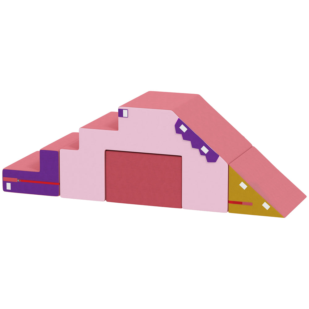 2-piece foam climbing blocks with removable pink cover