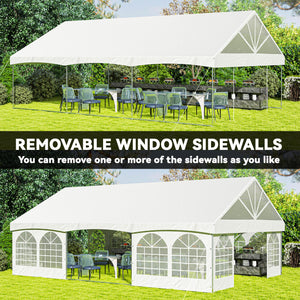20' x 30' Heavy Duty Party Tent with Removable Window Sidewalls and Carry Bags