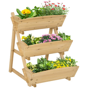 3-tier raised wooden planter