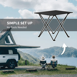 Folding camping table, black