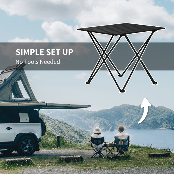 Folding camping table, black