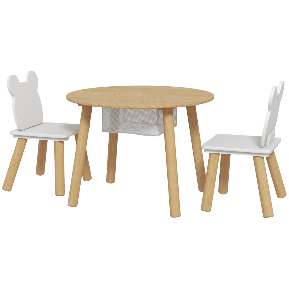 Activity table and chair set with bear-shaped chairs