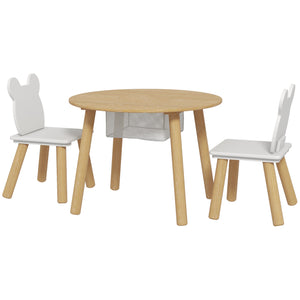 Activity table and chair set with bear-shaped chairs