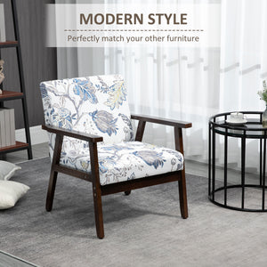 Modern accent chairs with upholstered seat, floral pattern
