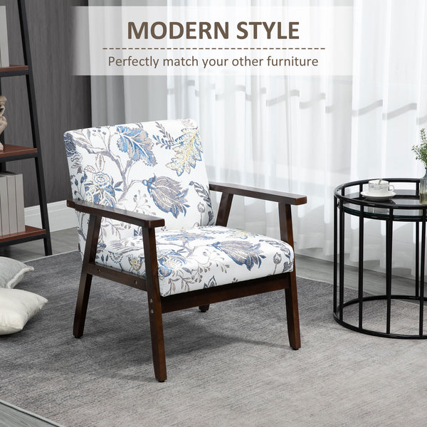 Modern accent chairs with upholstered seat, floral pattern